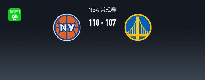 NBA战报：尼克斯110-107险胜勇士取NBA3连胜，布伦森30+1+9