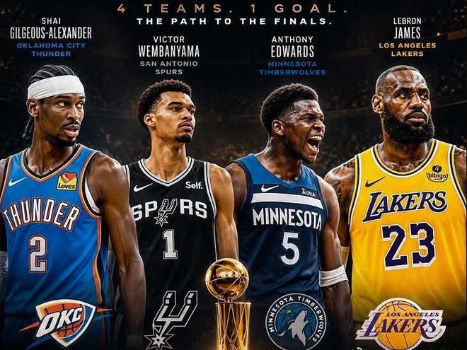 NBA次轮对阵：雷霆vs湖人 马刺vs森林狼 活塞vs骑士 尼克斯vs76人