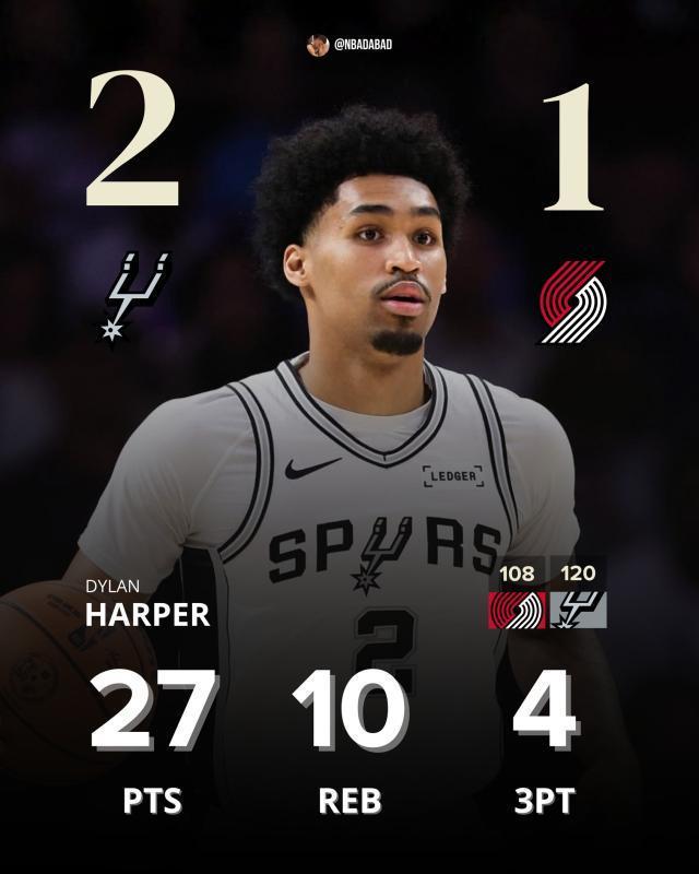 杨瀚森打破季后赛数据空白！开拓者不敌残阵马刺