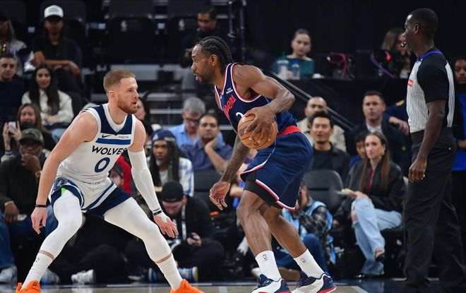 队史最高TS送森林狼连败，莱昂纳德打服华子，队友打架他表情亮了