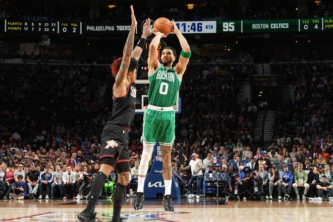 凯尔特人面对76人轰进24颗三分，打破队史季后赛三分纪录