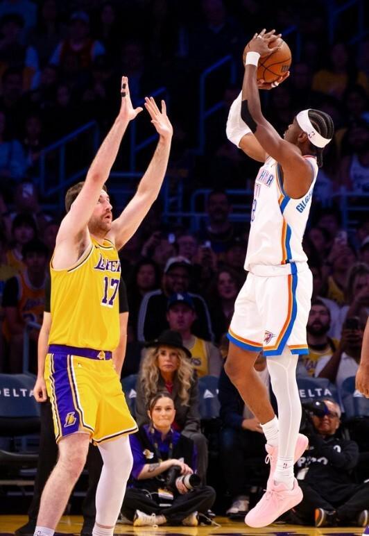 87-123！詹姆斯缺阵，亚历山大25分8助，湖人惨败雷霆遭遇3连败