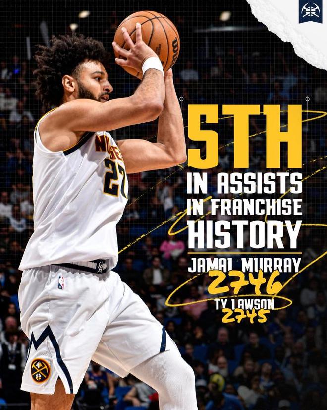 掘金4人20+仍输篮网：穆雷27+16助攻生涯新高 波特战旧主27+11