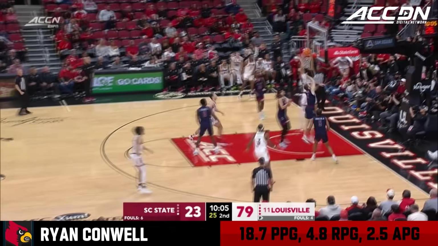 模板肯纳德！四年换四校！路易斯维尔大学大四射手瑞安·康韦尔