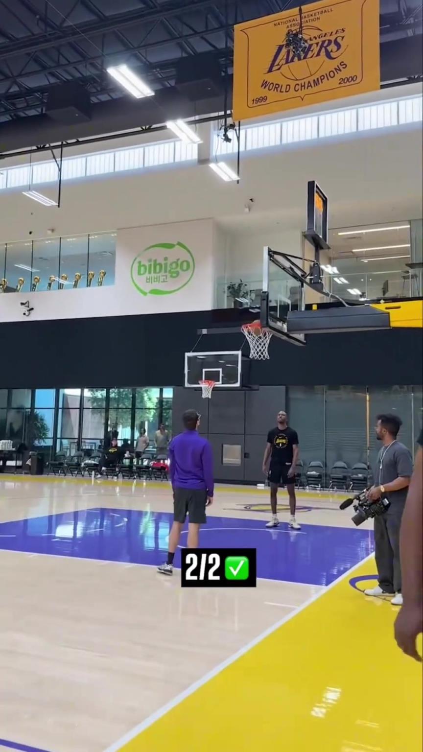 直击湖人G2训练！肯纳德手感依旧火热