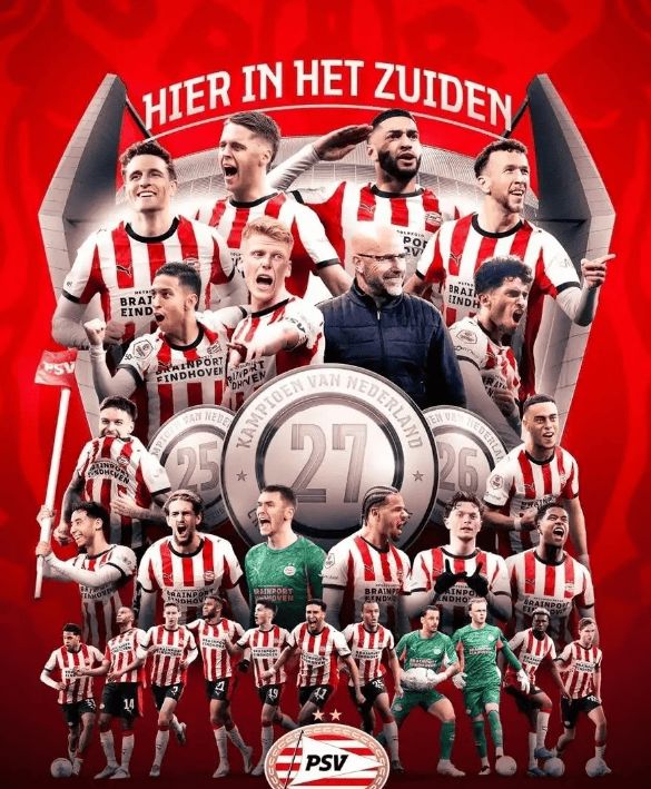 4月就夺冠？埃因霍温创神纪录！阿贾克斯被甩23分成背景板