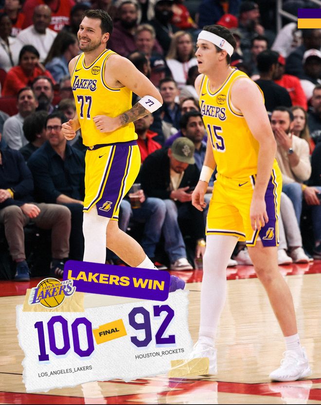 湖人9战8胜稳居西区第三！东契奇场均34+9+8超猛 在场+90洛城第二