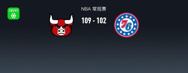 NBA战报：公牛109-102 76人取NBA5连胜，恩比德空砍31分