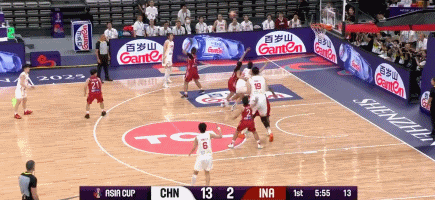双塔优势明显！韩旭&张子宇半场7中5合砍14分