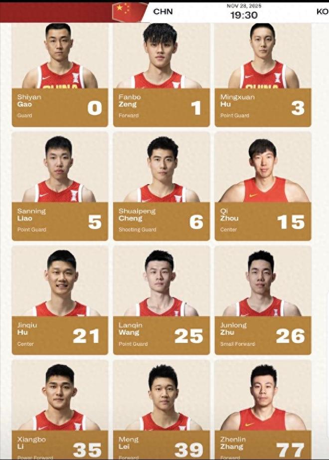 今天晚上中韩大战打响！男篮严阵以待，后卫线缺赵睿让人担忧