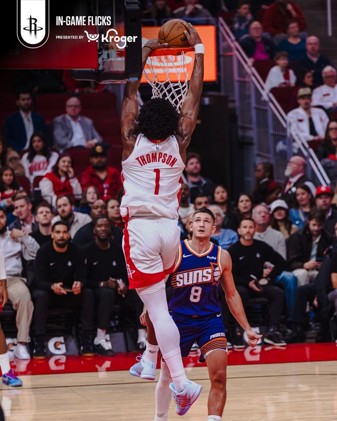 汤普森31+4火箭大胜太阳2连胜，杜兰特28+8狄龙战旧主23分